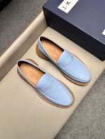J.M.WESTON Blue calfskin Leather Shoes-J.M.WESTON Man Business Leather Shoes